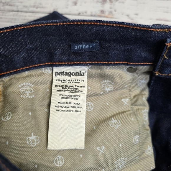 Patagonia Iron Clad Jeans Mens 34x34 Straight Fit Dark Wash Blue Denim Cotton - Picture 6 of 11